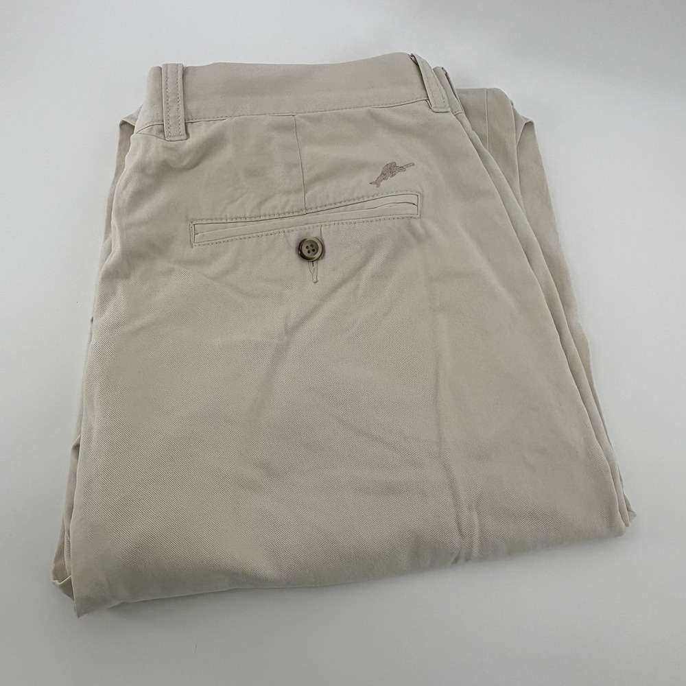 Tommy Bahama Mens 36x32 (Fits 36x31) Khaki Chino Pants Flat Front Casual